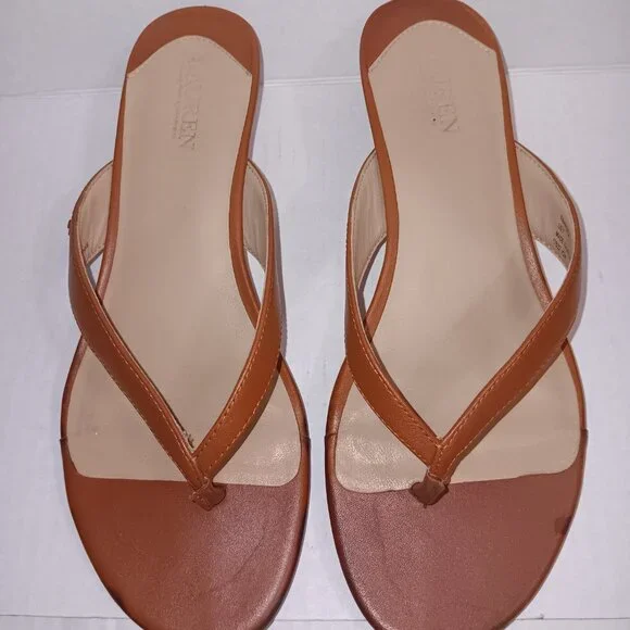 LAUREN RALPH LAUREN FRANCESA HEEL SANDALS LAUREN TAN - Picture 9 of 11